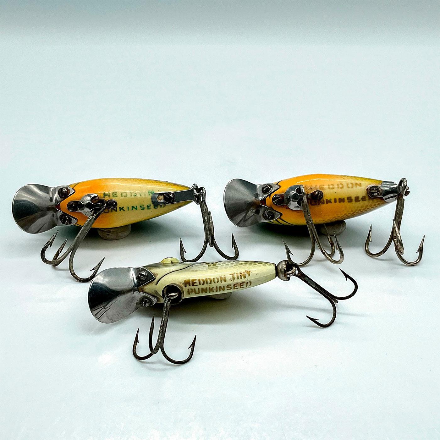 3pc Vintage Heddon Punkinseed Lures Sunfish and Crappie