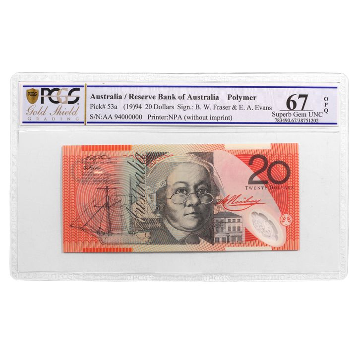 Specimen - Evans/Fraser, Twenty Dollar, 1994 CHU 67 OPQ