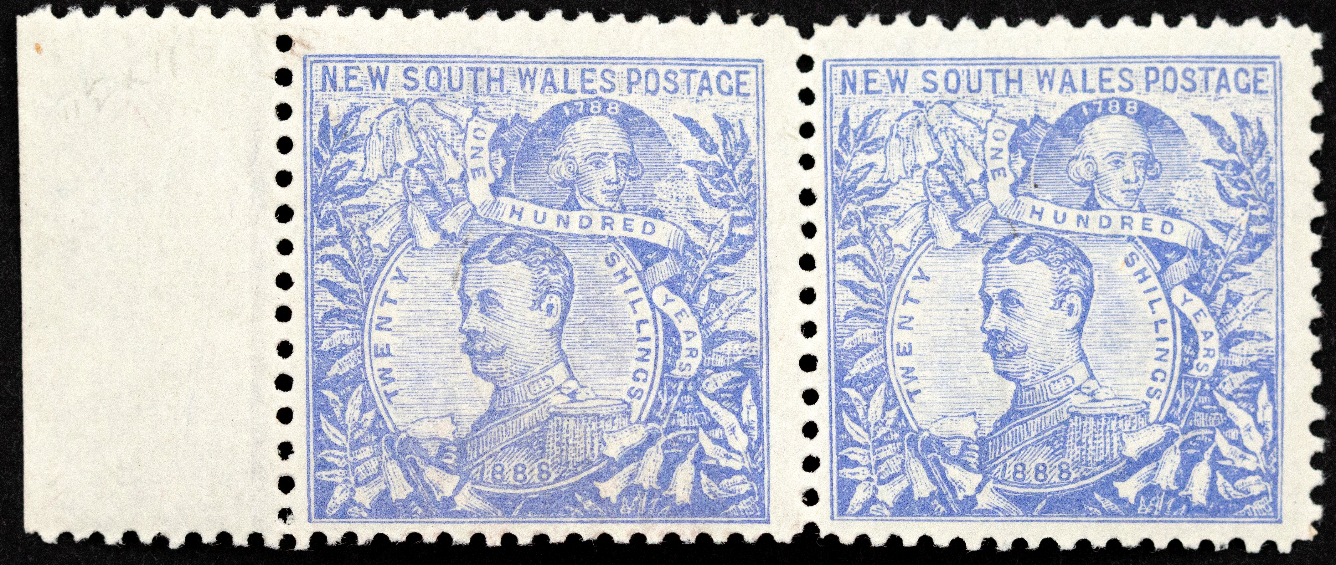 Twenty Shillings, Cobalt-Blue, 1888, Fine