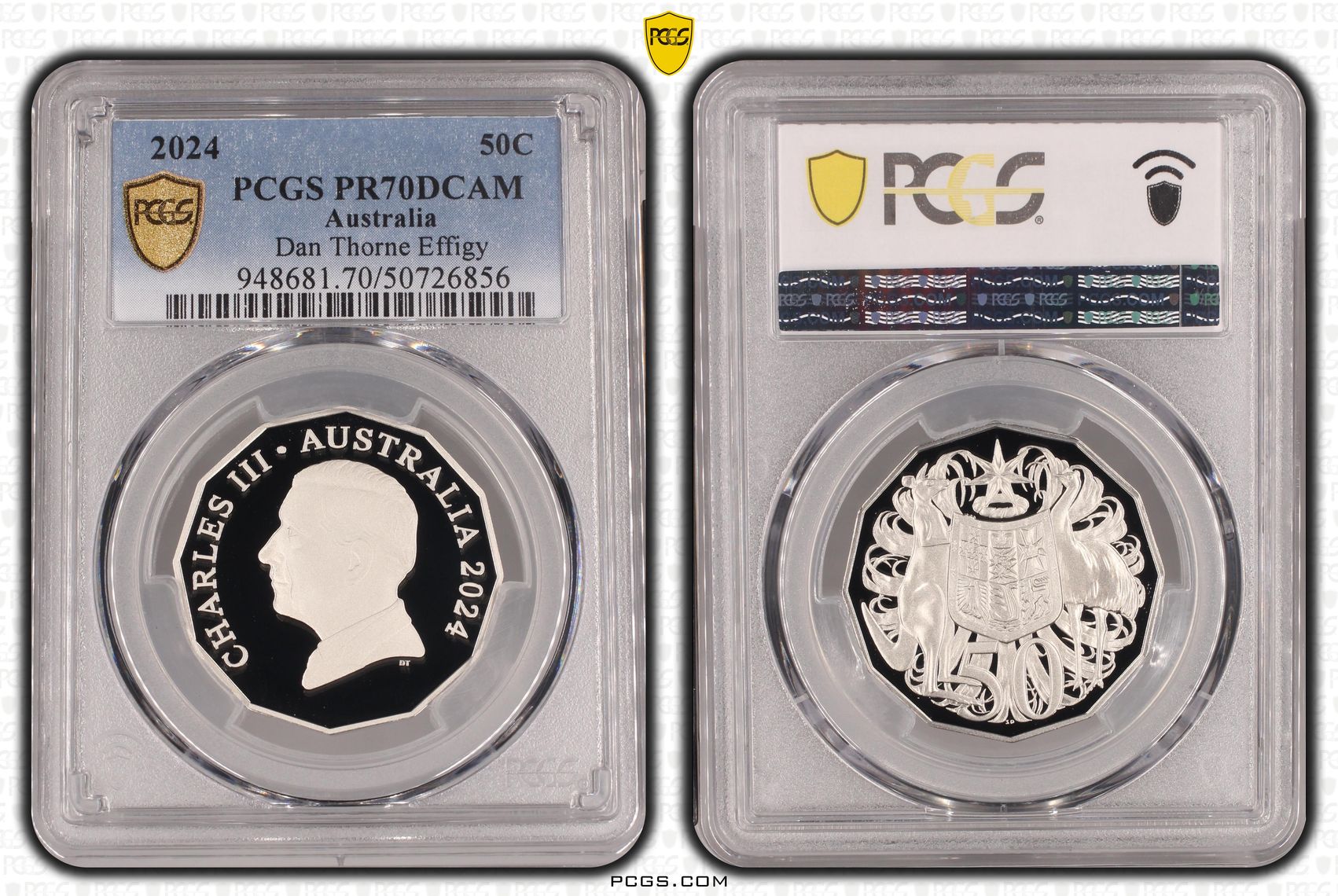 Dan Thorne Effigy, Fifty Cent, 2024, PCGS PR70DCAM