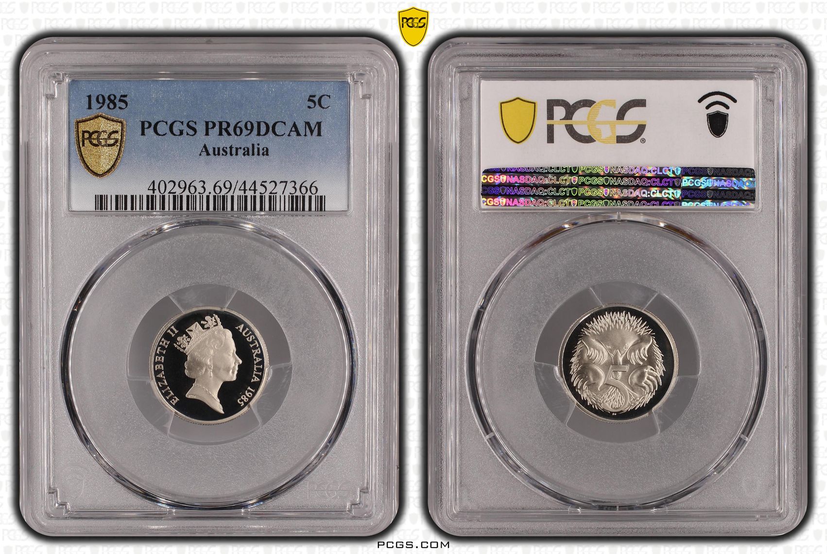 Elizabeth II, Five Cent, 1985, PCGS PR69DCAM