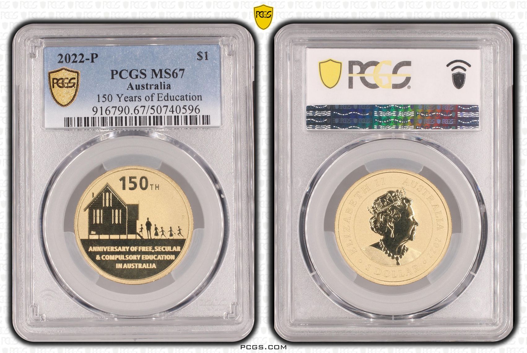 150 Years of Education , One Dollar, 2022-P, PCGS MS67