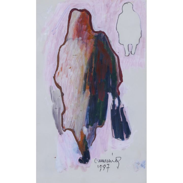William Cumming ''Woman with Bag'' 1997 Tempera