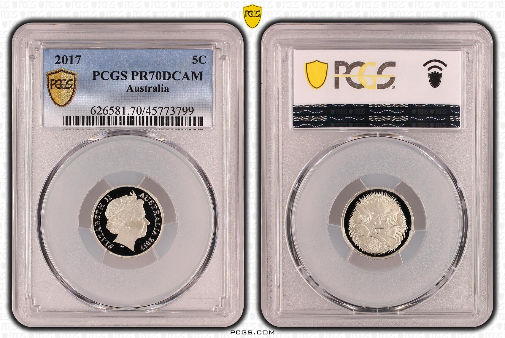 Elizabeth II, Five Cent, 2017, PCGS PR70DCAM