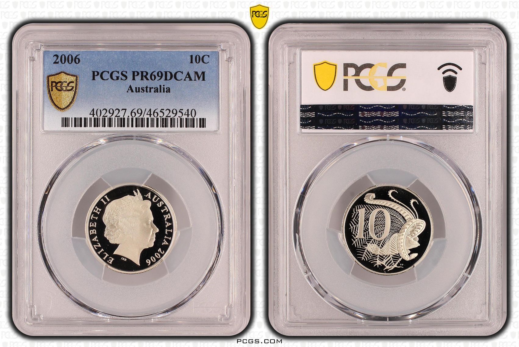 , Ten Cent, 2006, Pcgs Pr69dcam