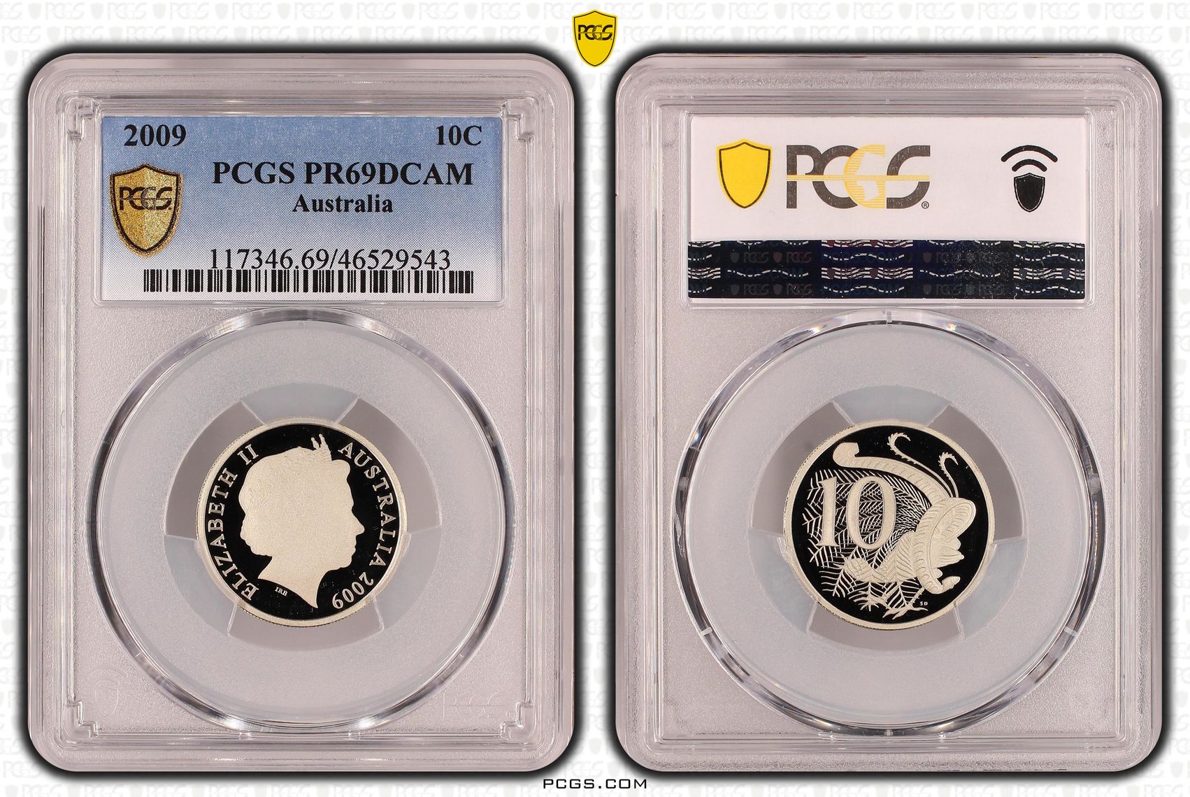 , Ten Cent, 2009, Pcgs Pr69dcam