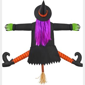 BETTY BASH CRASHING WITCH INTO TREE,HALLOWEEN HAUNTED YARD OR HOUSE PROP DECORATION, HALLOWEEN PARTY SUPPLIES FOR INDOOR OUDOOR PA