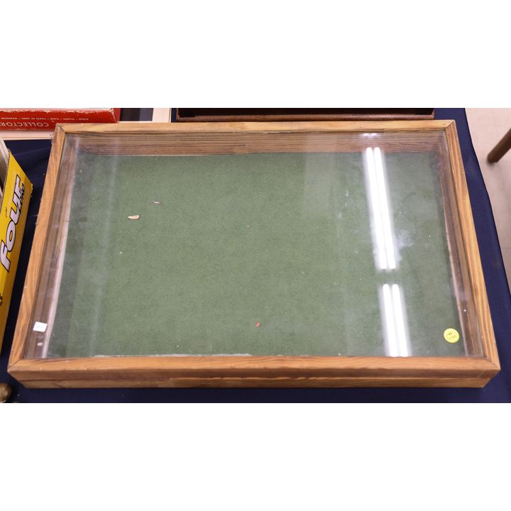 Vintage Wood Table Top Showcase 16''x25''x3''