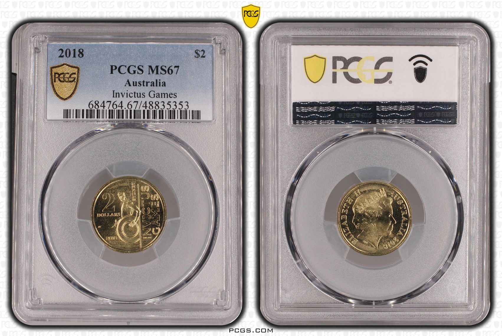 420 · Invictus Games , Two Dollar, 2018, PCGS MS67