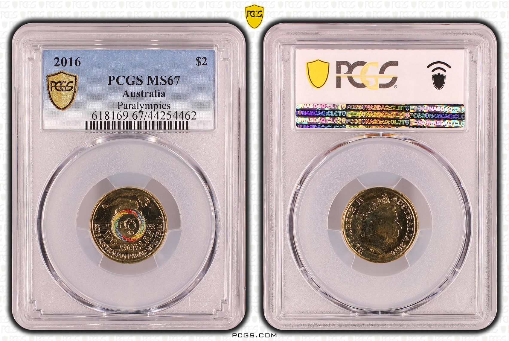 Paralympics Colorized, Two Dollar, 2016, PCGS MS67