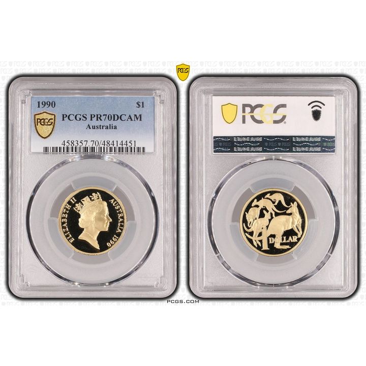 Elizabeth II, One Dollar, 1990, PCGS PR70DCAM