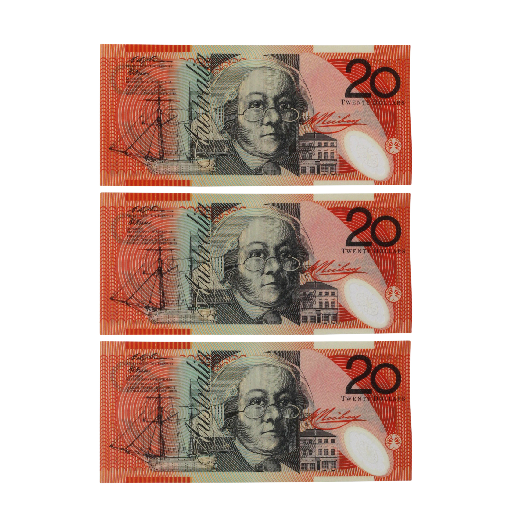 2245. · Consecutive Run, Fraser/Evans, Twenty Dollars, 1996, UNC