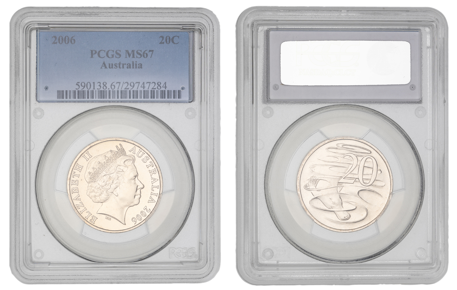 Elizabeth II, Twenty Cent, 2006, PCGS MS67