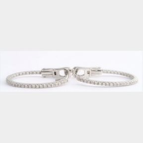 18CT WHITE GOLD HUGGIE EARRINGS WITH 0.26CT DIAMONDS COLOR I-J CLARITY VS/SI - 51543/86