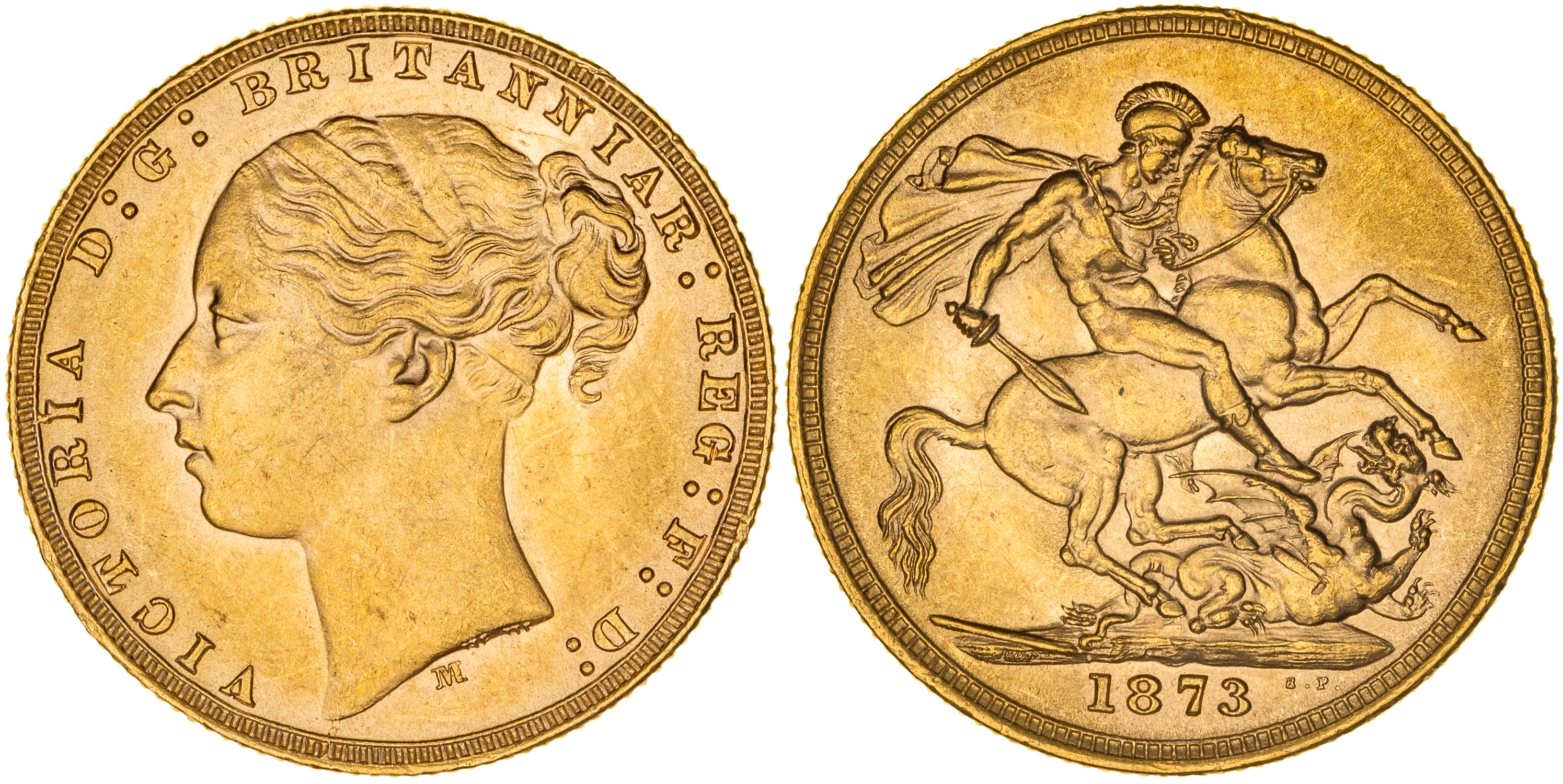 Victoria, Sovereign, 1873-M, aUNC - UNC