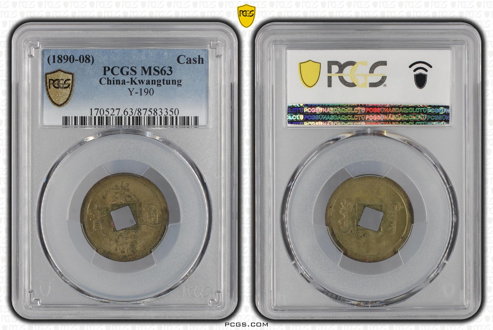 China-Kwangtung, Y-190, Cash, 1890-08, PCGS MS63