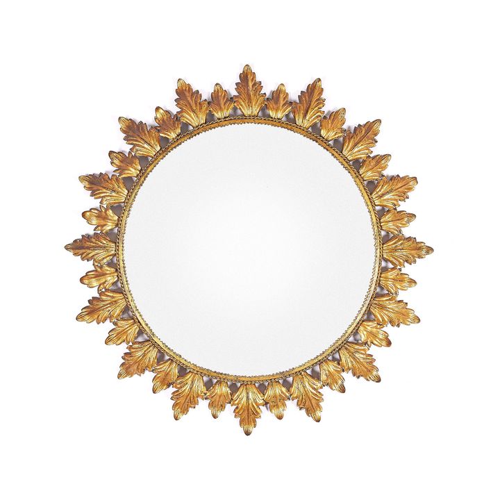 A 1950's Spanish circular gilt metal mirror