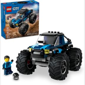 LEGO CITY BLUE MONSTER TRUCK OFF-ROAD TOY PLAYSET WITH A DRIVER MINIFIGURE, IMAGINATIVE TOYS FOR KIDS, FUN GIFT FOR BOYS AND GIRLS