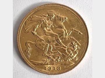 1913 GEORGE V LONDON MINT GOLD SOVEREIGN