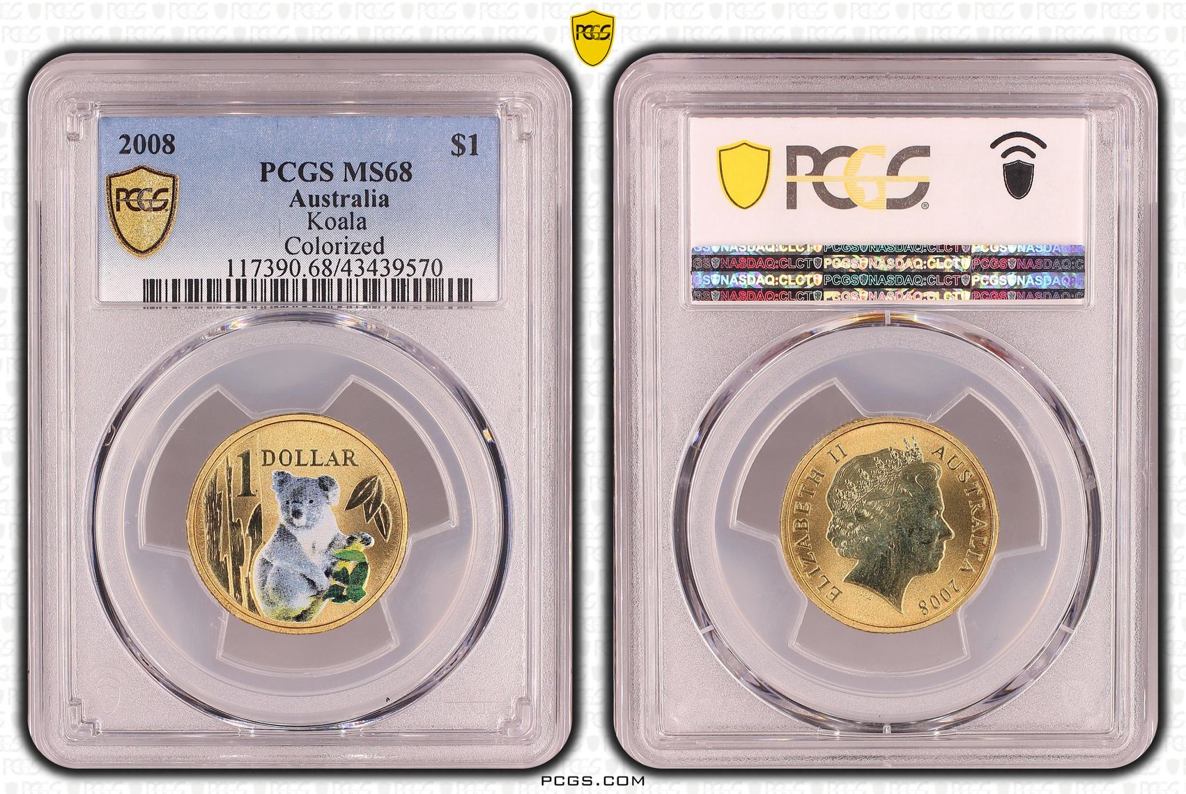 Elizabeth II, Koala, One Dollar, MS68 , 2008