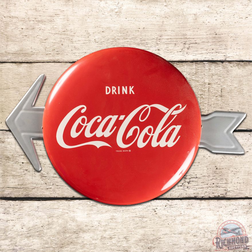 Drink Coca Cola 16" Button Sign w/ Arrow