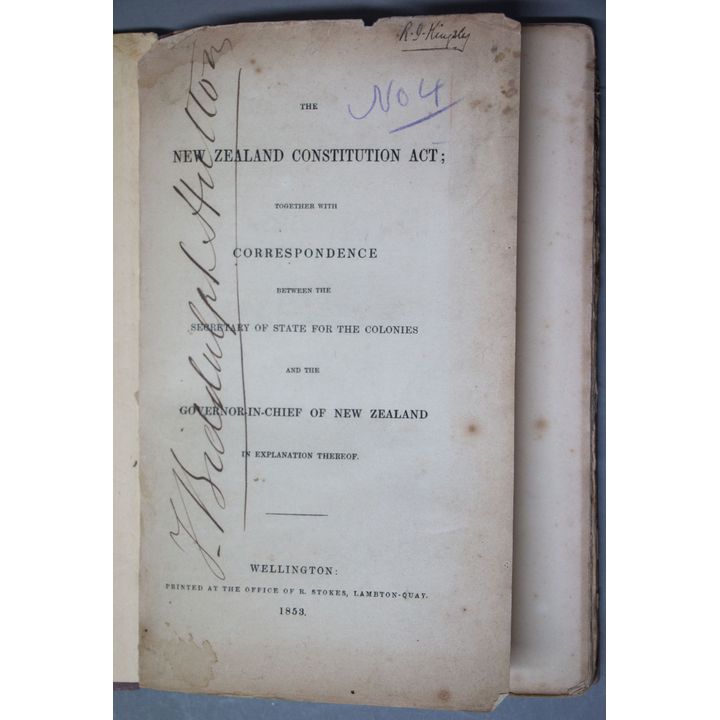 THE CONSTITUTION ACT - Together with Correspondence…