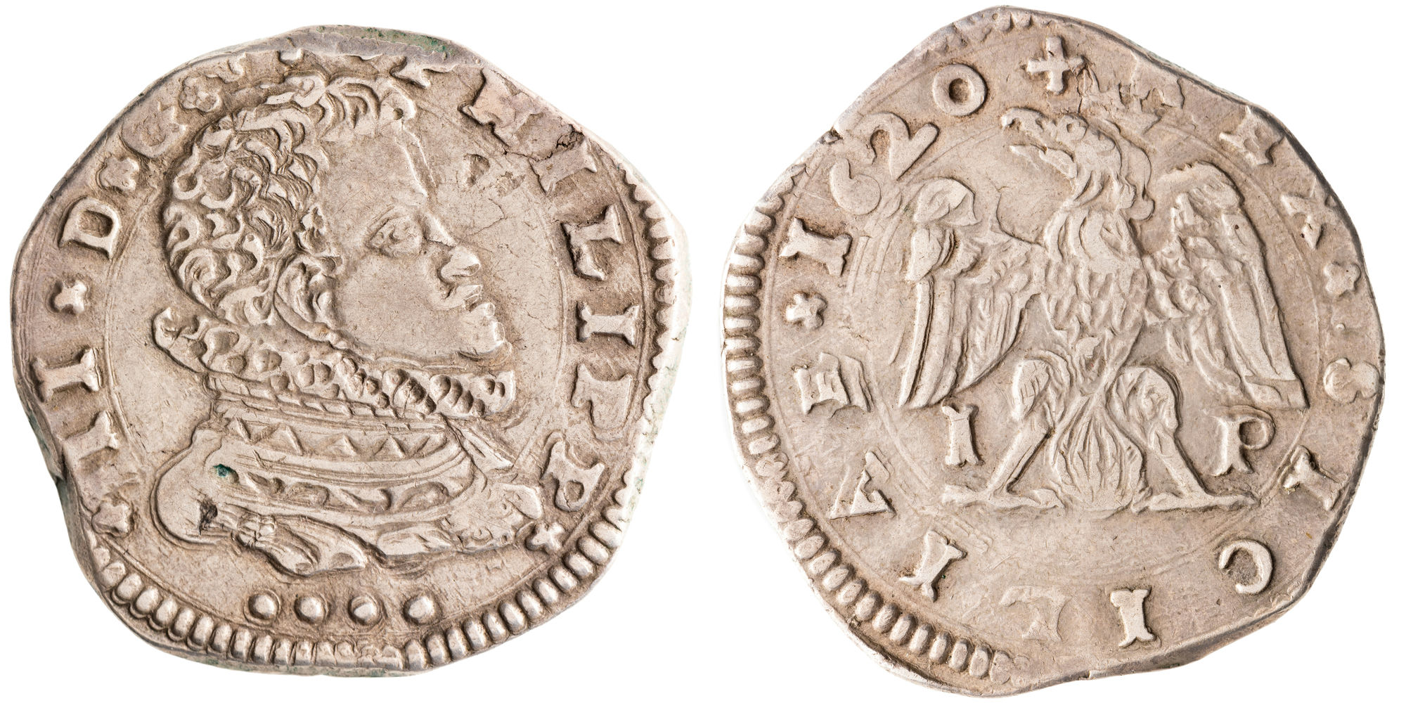 Italian States, Philip II, Kingdom of Sicily, Four Tari, 1620,