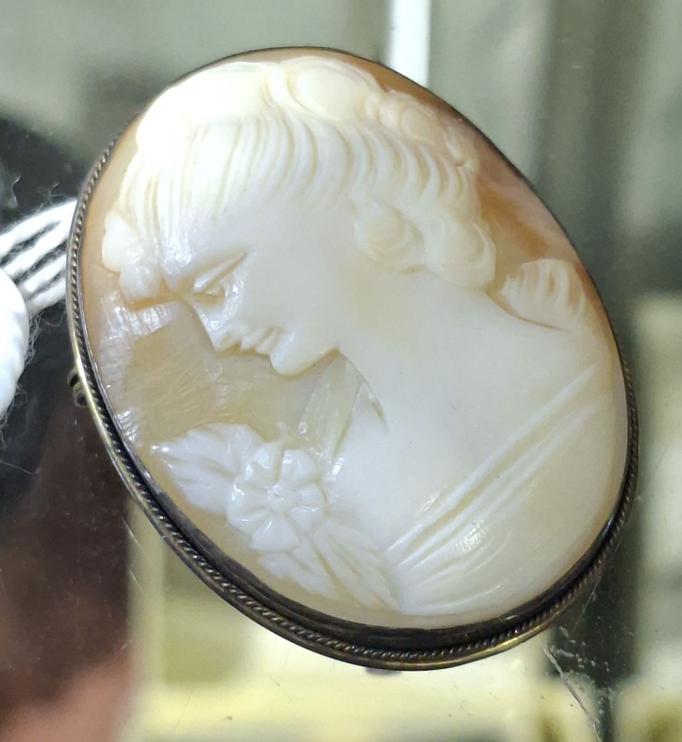 Sterling Silver Cameo Brooch