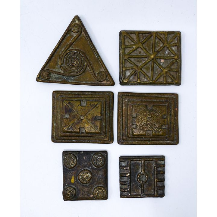 Box 6pc Old Ashanti Bronze Gold Weights