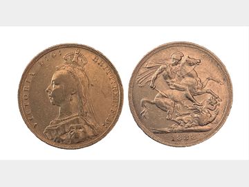 1888 Queen Victoria Jubilee Head London Mint Gold Sovereign.
