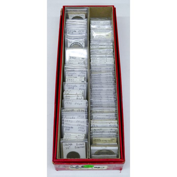 Box Canadian $96.25 Face Value Quarters, Halves & Dollars