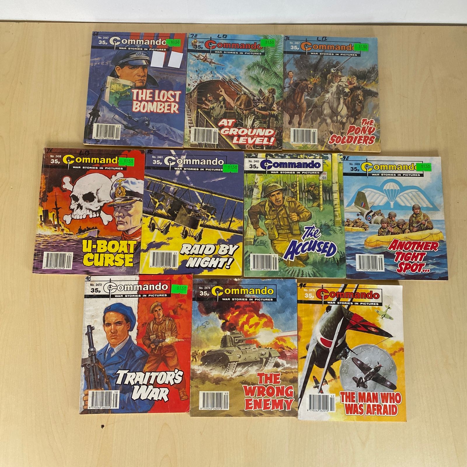 Commando War Comics Issues - 2447, 2450, 2457, 2458, 2461, 2465, 2469, 2472