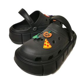 Women s Clogs with Funky charm stickers Black UK 3|