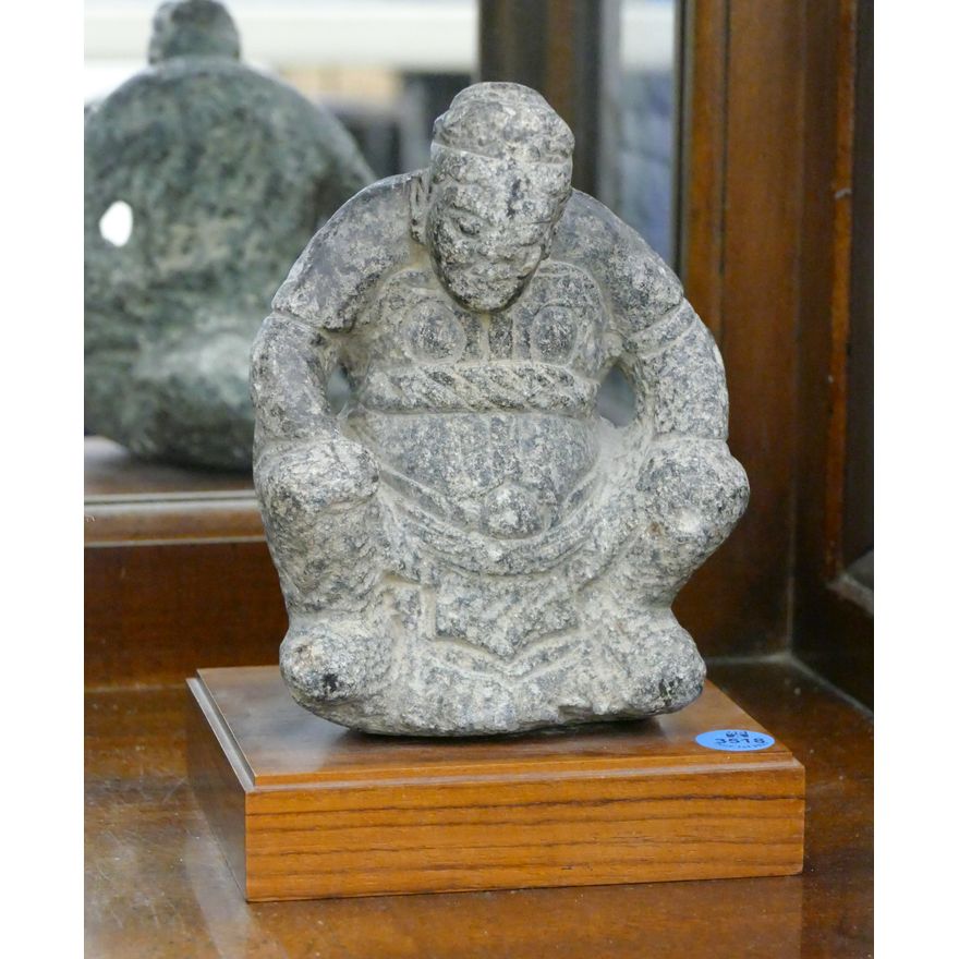 Old Chinese Carved Stone Deity Fragment 7.5''