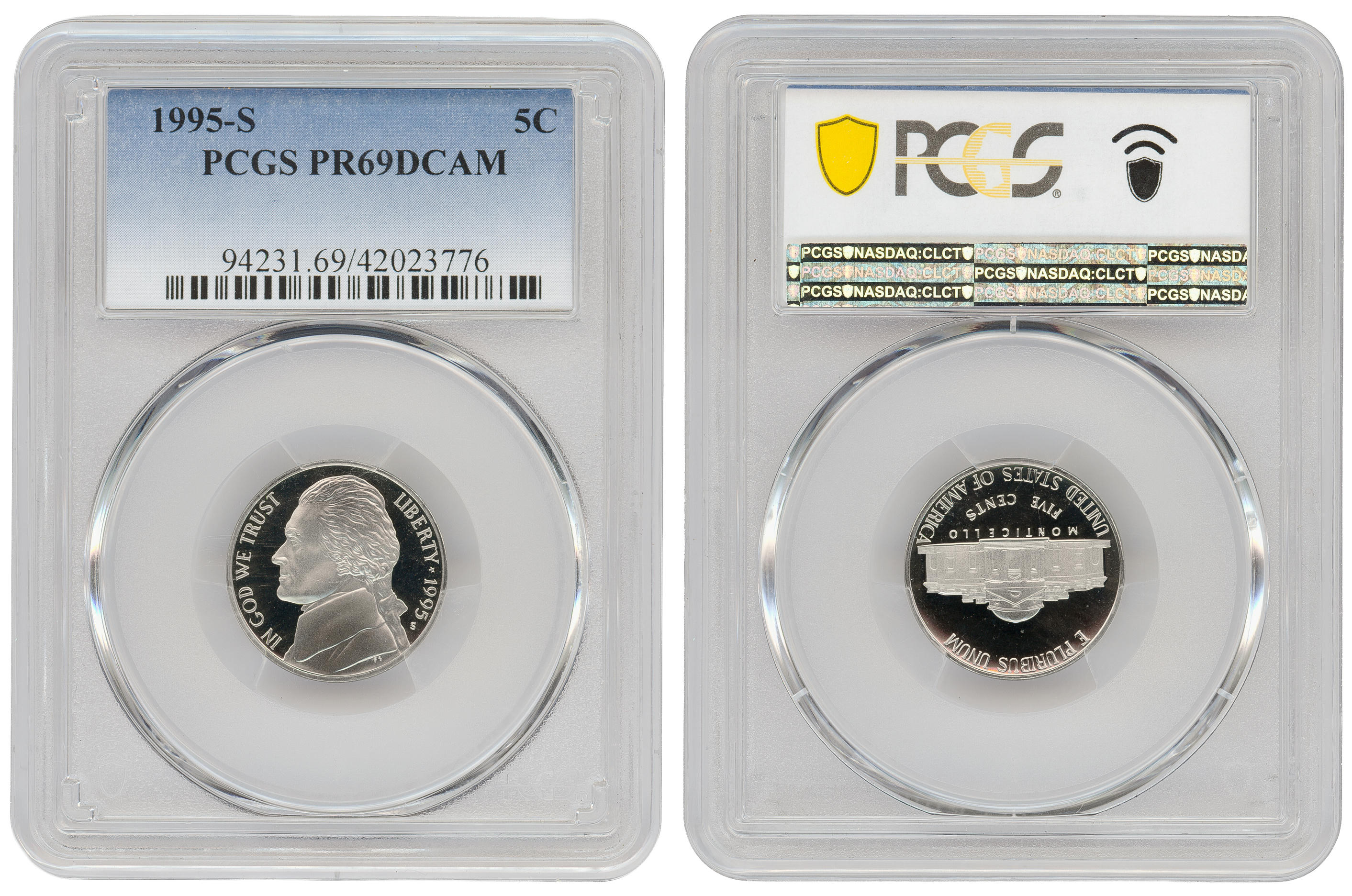 The United States of America, Five Cent, 1995-S, PCGS PR69DCAM
