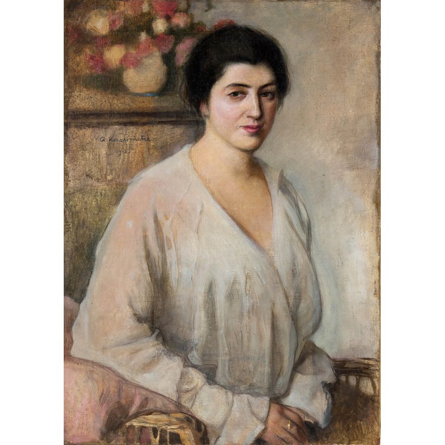 Alfons Karpiński | Portret damy w fotelu, 1918 r.