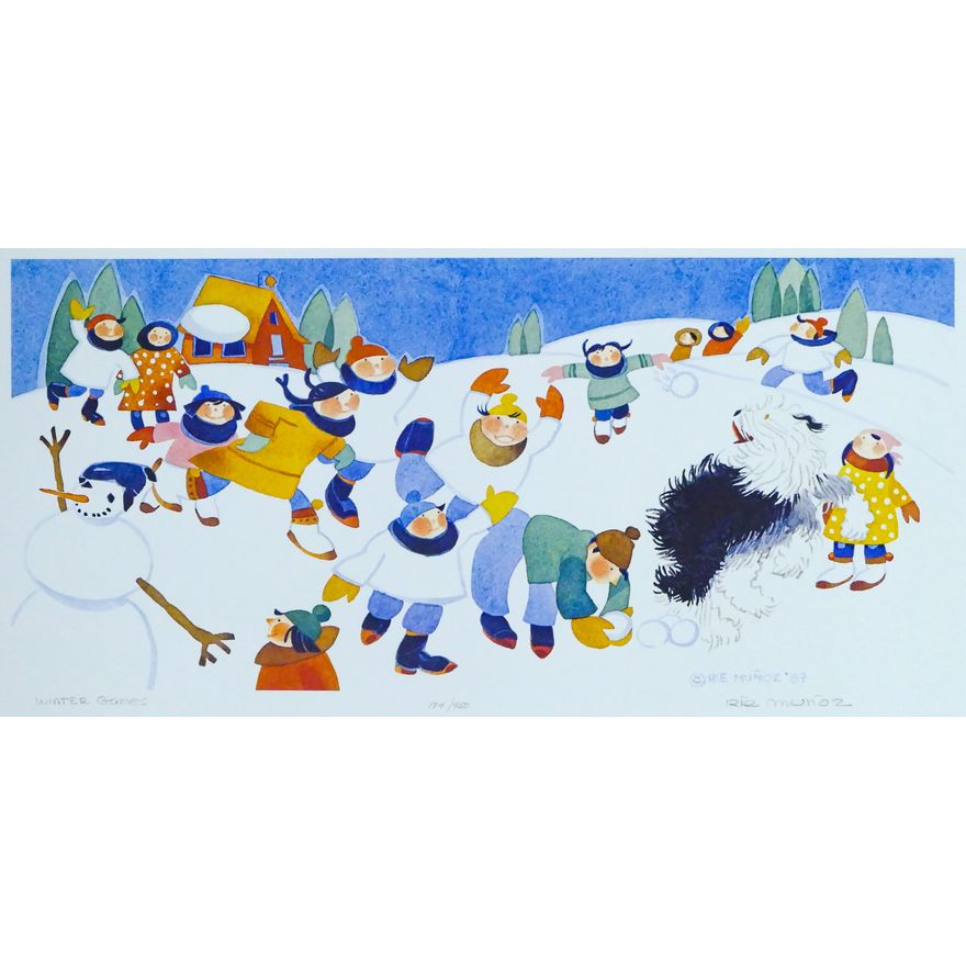Rie Munoz ''Winter Games'' 1987 Signed Print