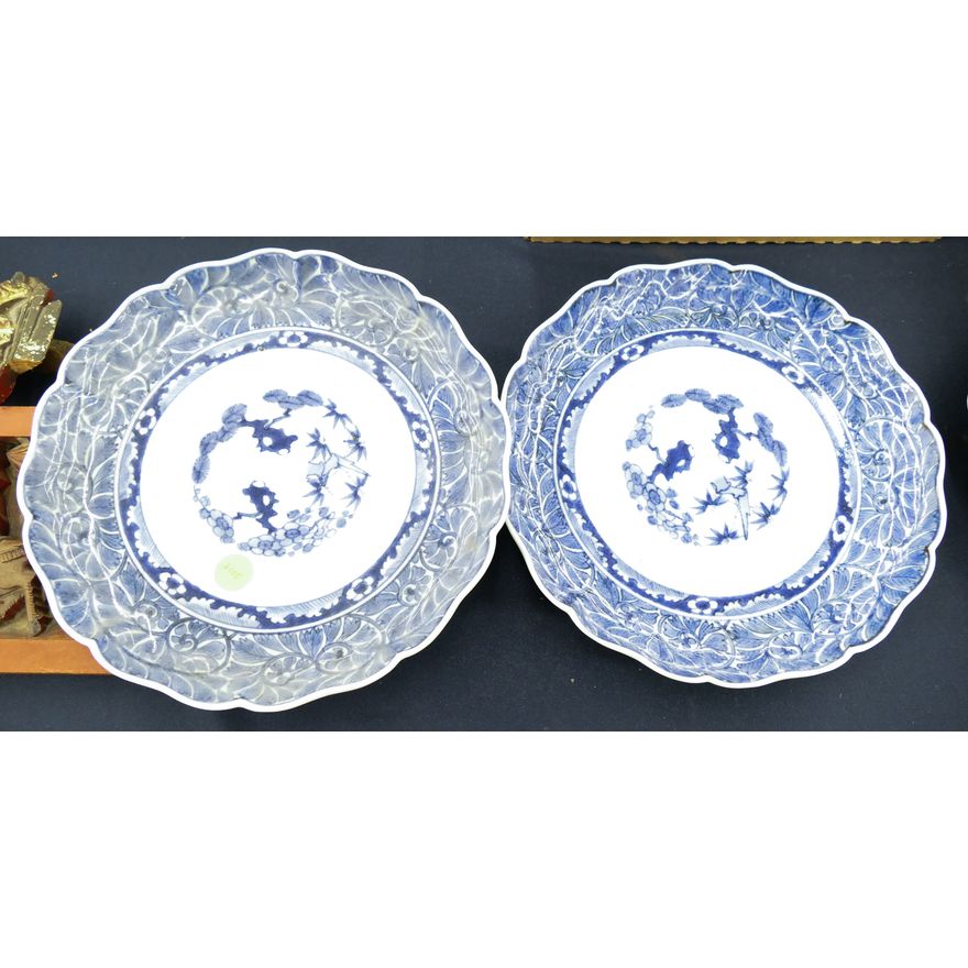Pair Japanese Meiji Arita Plates- 9.5''