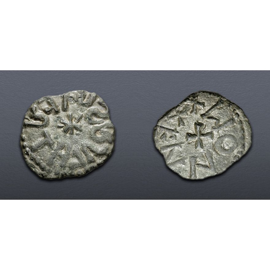 Irregular Styca Coin ANGLO-SAXON, Kings of Northumbria. Osberht. 849/50-867. Æ Styca (12mm ...