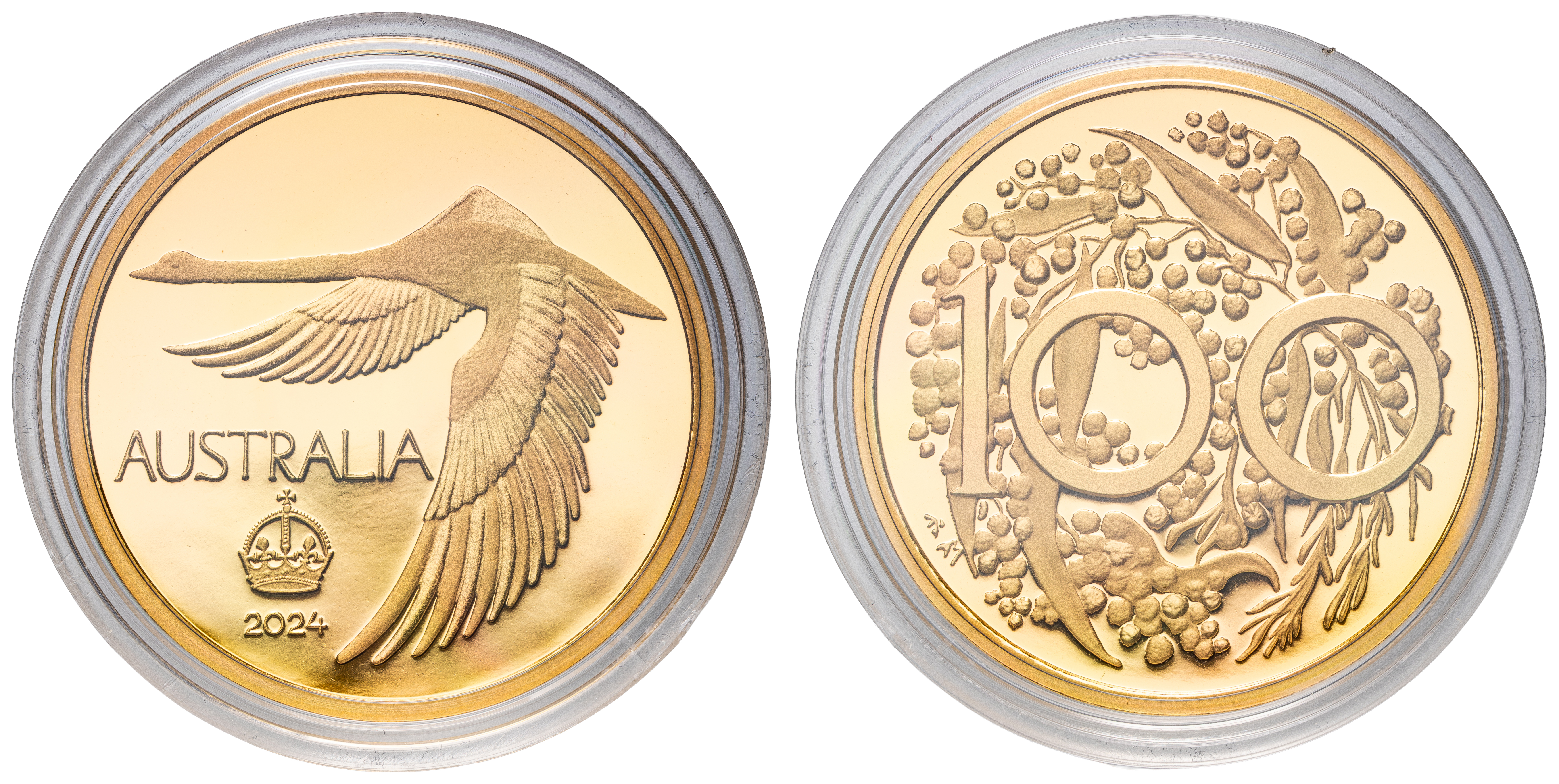 168 · ACR Commemorative Gold Proof, Swan Dollar, 2024, FDC