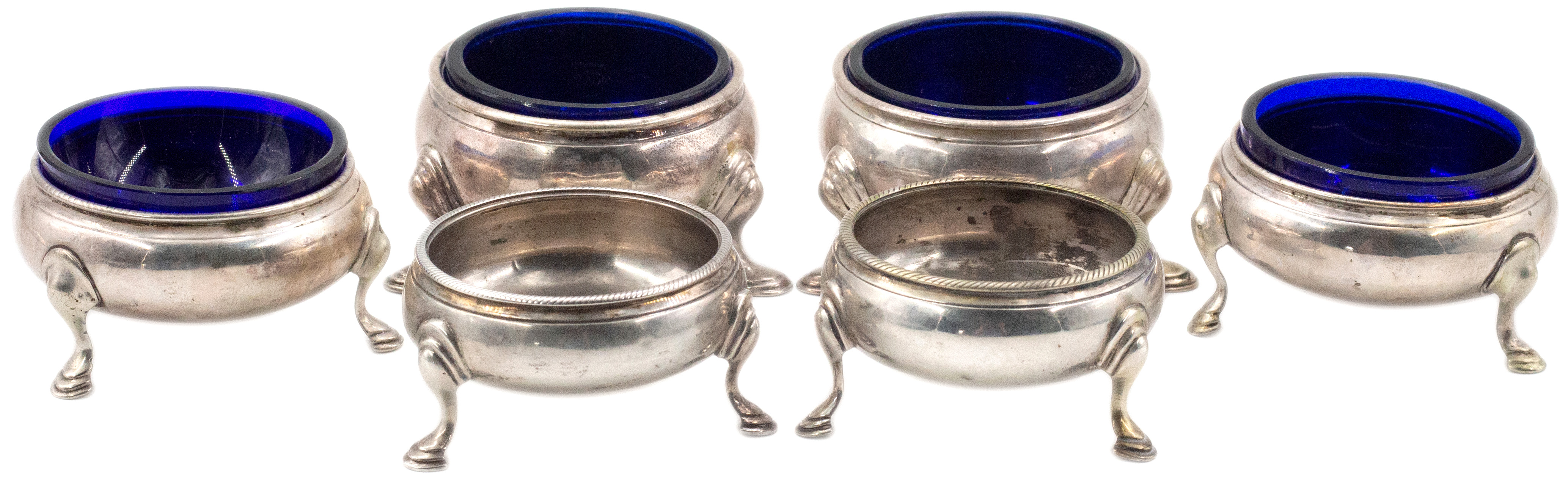 Great Britain, Georgian Silver Salt Cellars, 1758 - 1774, VGC