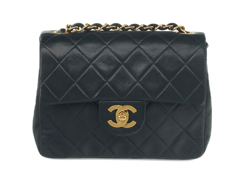 Chanel Mini Classic Flap Bag in Navy Lambskin 