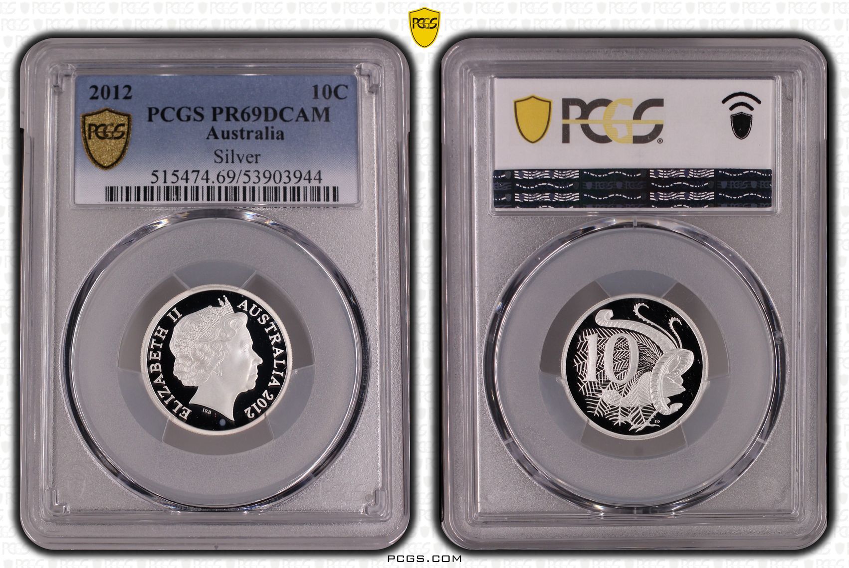 Silver, Ten Cent, 2012, PR69DCAM
