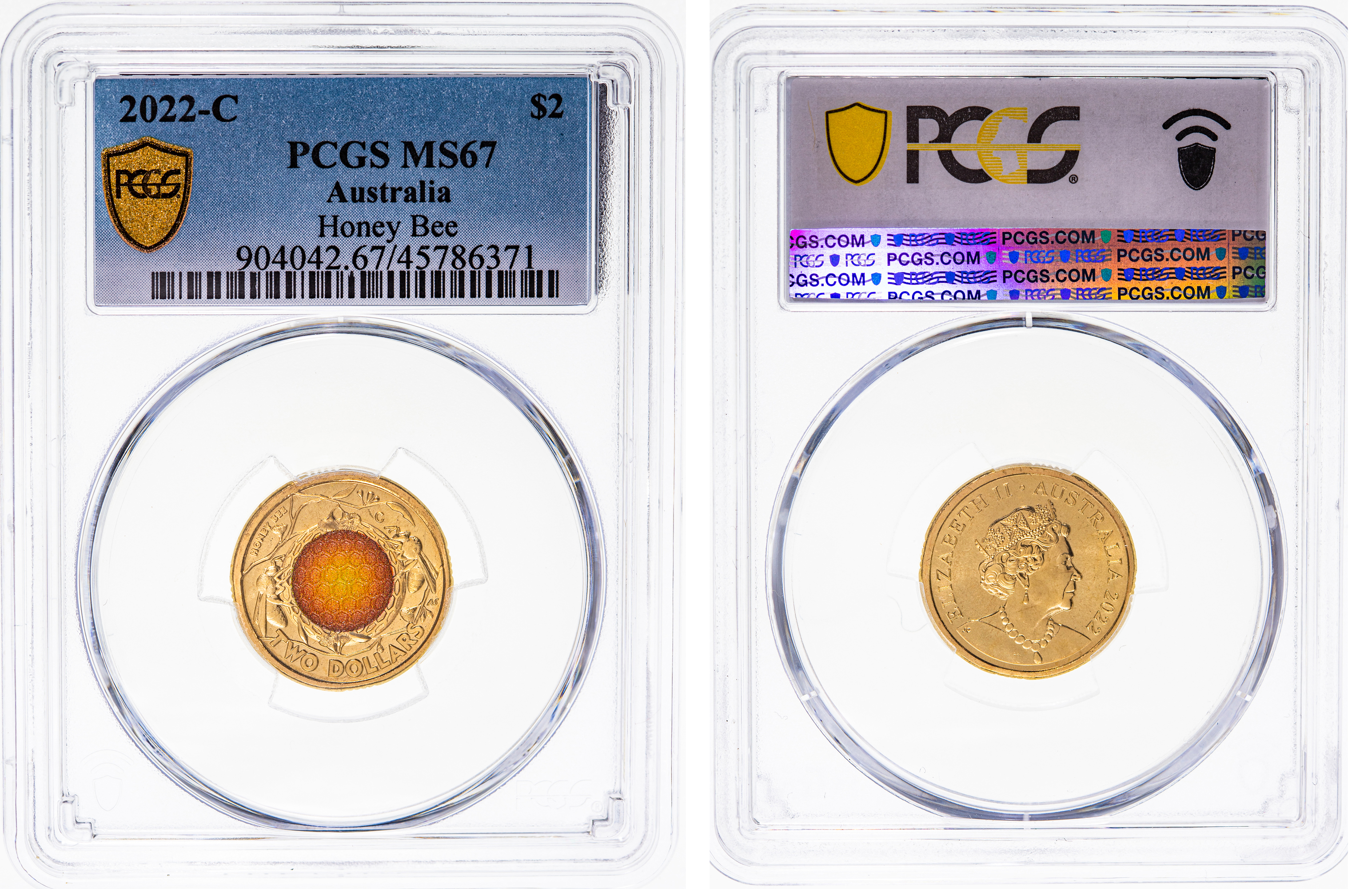 Elizabeth II, Honey Bee, Two Dollar, 2022-C, PCGS MS 67