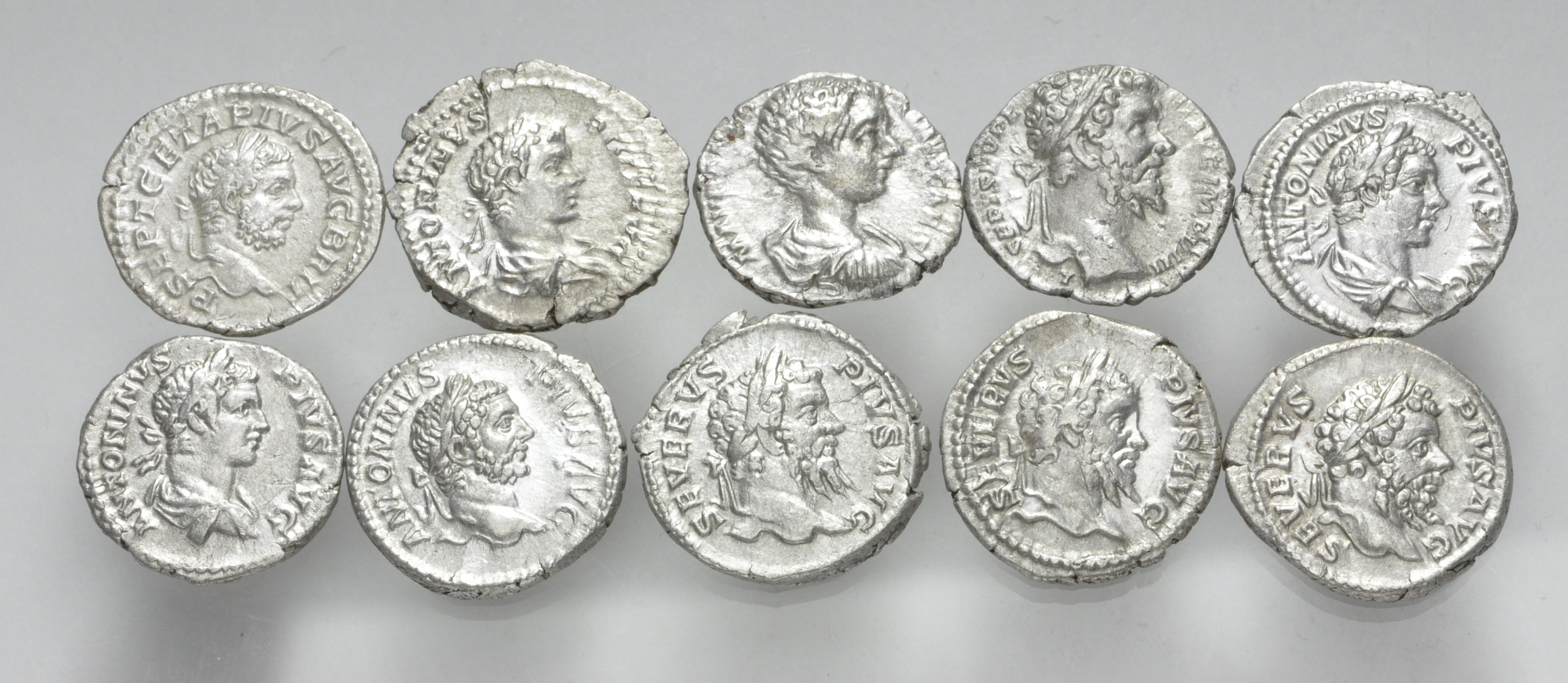 ROMAN. Imperial. Lot of ten (10) Severan AR Denarii. | Classical ...