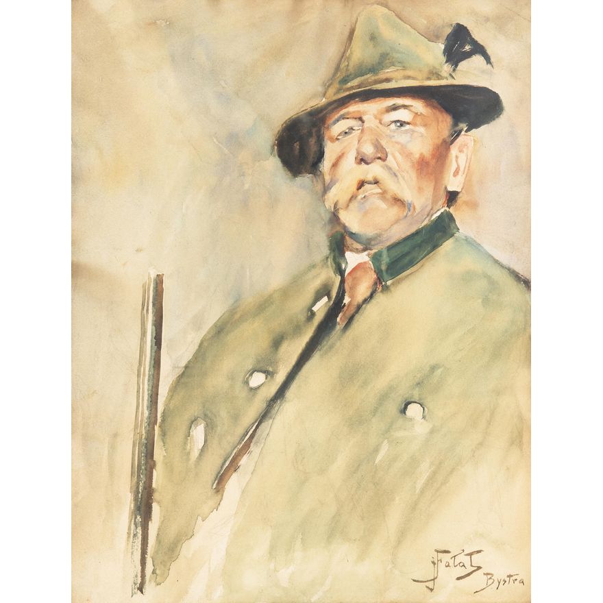 Julian Fałat | Portret leśniczego Ferdynanda Grzyba, około 1923 r.