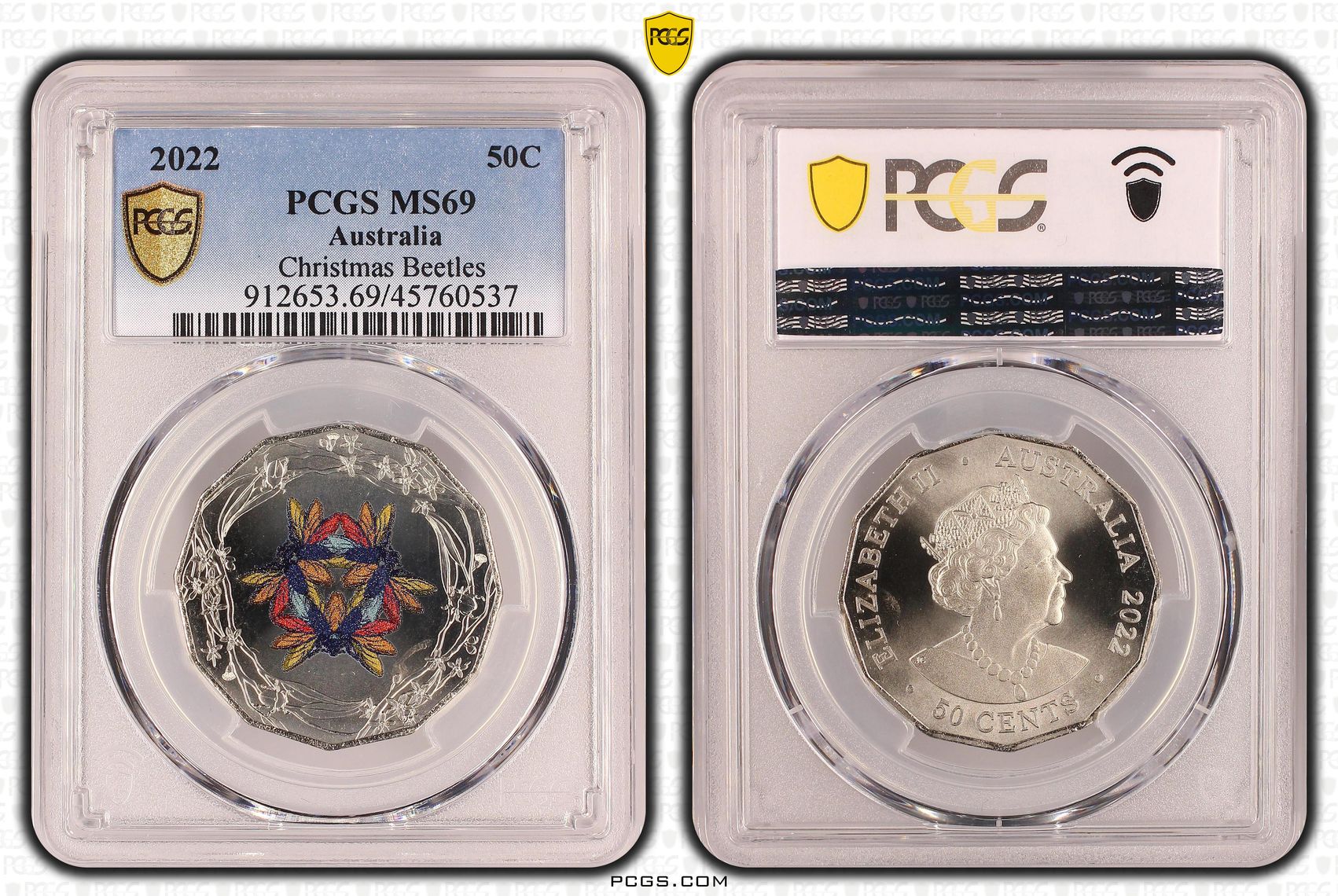 Christmas Beetles, Fifty Cent, 2022, PCGS MS69