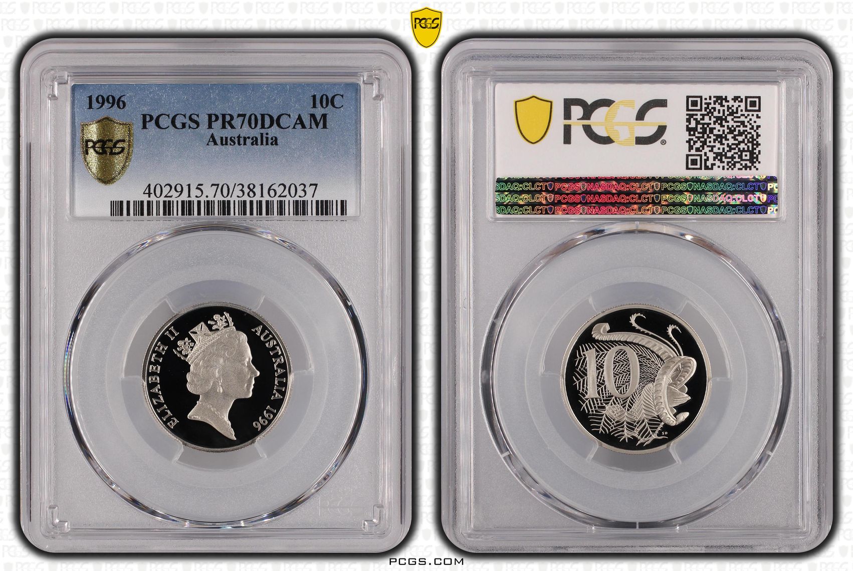 Ten Cent, 1996, Pcgs Pr70dcam