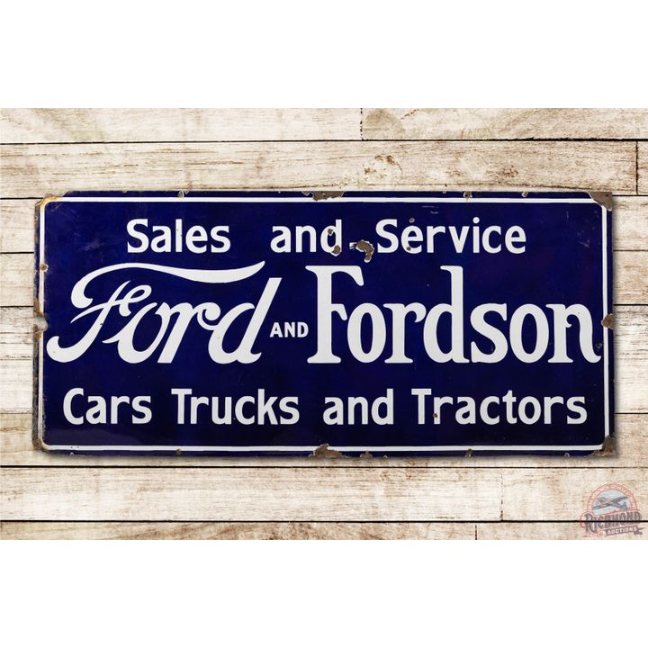 5' Ford & Fordson Sales Service Cars Trucks Tractors Porcelain Sign