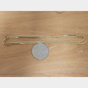 18" 14K Solid Gold vintage flat chain necklace
